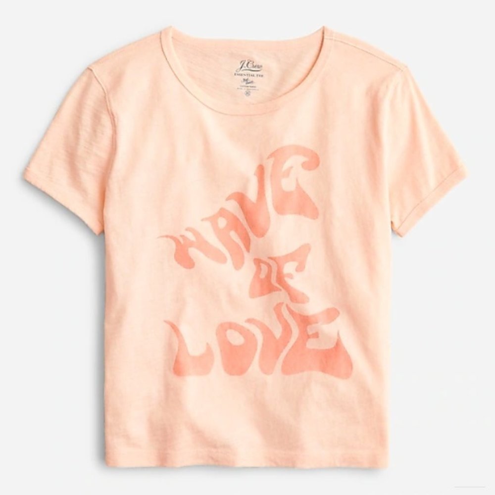 J.Crew Women’s Pale Pink Cropped Crewneck Short Sleeve T-Shirt sz M